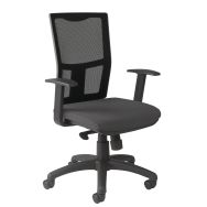Fauteuil Ritz réglage lombaire accoudoirs fixes assise tissu coloris gris