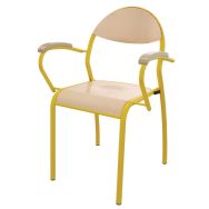 Fauteuil Rondo'o 4 pieds accotoirs hêtre - Mobidecor