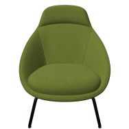 Fauteuil Scadio 4 pieds dos bas assise tissu polyester - Nowy Styl