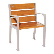Fauteuil Silaos 6 lames structure acier assise/dossier bois - Procity