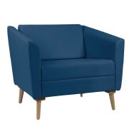 Fauteuil Wind dos bas pied bois tissu enduit PVC M1 - GGI