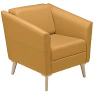 Fauteuil Wind dos bas pied bois tissu polyester 100% recyclé - GGI