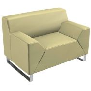 Fauteuil accueil Asso 1 place piètement chromé enduit PVC-Quadrifoglio