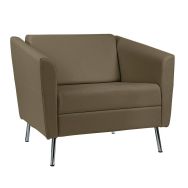 Fauteuil accueil Wind dossier bas pieds métal tissu enduit PVC - GGI