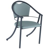 Fauteuil bridge 280 alu/mousse tissu ginkgo - Mobidecor