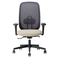 Fauteuil bureau Clipper doss.résille noir acc.4D translation assise