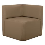 Fauteuil d'angle Leaf tissu simili cuir taupe