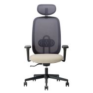 Fauteuil de bureau Clipper dos.résille ass.tissu acc.4D+têtière