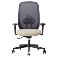 Fauteuil de bureau Clipper dossier résille assise tissu accoudoirs 4D