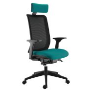 Fauteuil bureau Max dossier résille noire + têtière - Sokoa