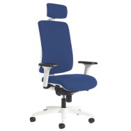 Fauteuil bureau Oria pied blanc accoudoirs têtière - GGI
