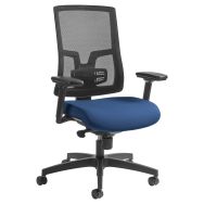 Fauteuil bureau Oria pied noir dossier résille accoudoirs - GGI