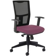 Fauteuil de bureau Ritz accoudoirs fixes assise tissu coloris violine
