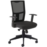 Fauteuil de bureau Ritz accoudoirs réglables assise tissu coloris noir