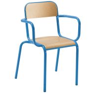 Fauteuil de maître avec accoudoirs tube, coloris bleu RAL 5015