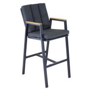 Fauteuil haut Leather teck/alu coussin - Proloisirs