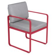 Fauteuil repas Bellevie coussins gris flanelle - Fermob
