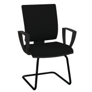 Fauteuil visiteur OPTIMA pied luge verni noir accoudoir - Quadrifoglio