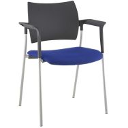 Fauteuil visiteur Tendance dossier polypropylène noir piètement Alu