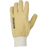 Gant de jardinage avec bord côte en beige de taille 11 - 10 paires
