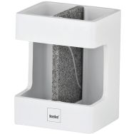 Gobelet porte brosse a dents cube blanc pierre