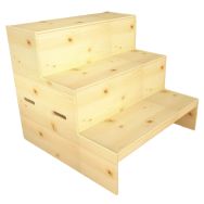 Gradin droit 3 niveaux poignées de transport et roulettes vernis-Manutan Expert
