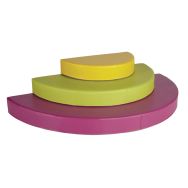 Gradins mousse 1/2 rond fuchsia/vert/jaune