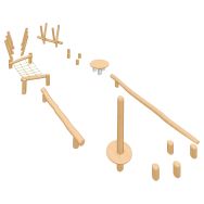 Grand parcours d'équilibre robinier scellement direct