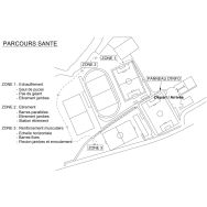 Gravure complexe du parcours sur panneau hpl (logo, décor, circuit )