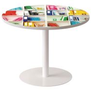 Guéridon Ø 80 cm plateau coloris Décor - Manutan Expert
