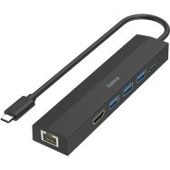 Hub USB-C 6 ports 3 USB-A USB-C HDMI LAN/Ethernet - Hama