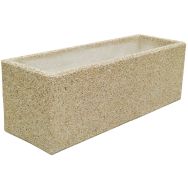 Jardinière Byblos rectangulaire 150 x 75 x 50 cm beige - ciment blanc