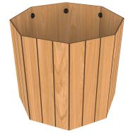 Jardinière FLORIM octogonale teck effet lames - Buton Design