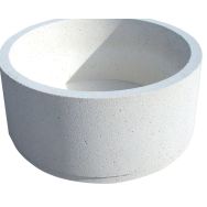 Jardinière GRAVY ronde 120 L béton blanc sablé