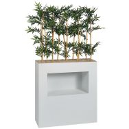 Jardinière métal sur patins niche hauteur 90 cm Bambous