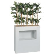 Jardinière métal sur roulettes niche hauteur 90 cm Bambous