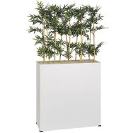 Jardinière métal sur roulettes hauteur 90 cm Bambous - Genexco