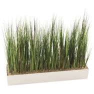 Jardinières basses plantes artificielles en bac métal