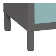 Jeu de 4 pieds carrées p/armoire penderie rangement ménage Anthracite