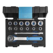 Jeu de clés à douille 1/4'' 14  pièces profil UD 4-13 mm