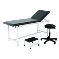 Kit divan d'examen finition époxy, tabouret, 1 marche - noir