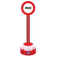 Kit poteau + panneau de signalisation ''Privé'' blanc/rouge
