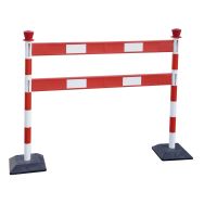 Kit poteaux ABS avec 2 barrières Rouge/blanc