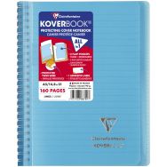Koverbook carnet reliure intégrale enveloppante PP transparent 14,8x21cm 160p ligné coloris assortis