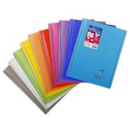 Koverbook reliure intégrale enveloppante PP transparent 24x32cm 100p Séyès coloris assortis livré en boîte prêt-à-vendre