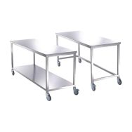 La table de préparation du linge en inox 2 plateaux