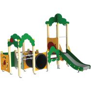 Labyrinthe tour jardin coccinelles VbVpJo alu beige/polyester HPL - scellement