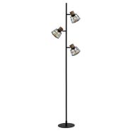 Lampadaire Happy acacia et metal noir