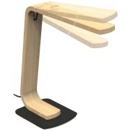 Lampe de bureau led tête orientable haut en bas en bois et métal-Alba
