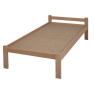 Lit Armel tête 1 traverse sommier agglo 90x190 cm coloris Hêtre naturel
